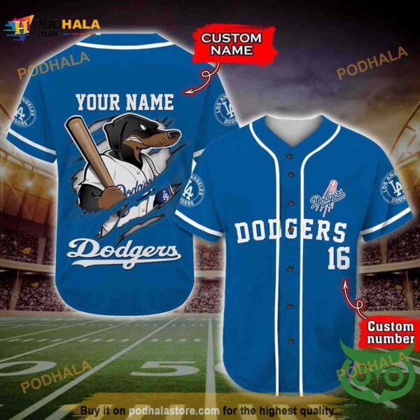 Los Angeles Dodgers 3D Baseball Jersey Personalized Name Number