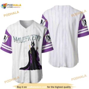 Maleficent All Over Print Pinstripe 3D Baseball Jersey