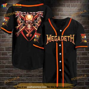 Megadeth 3D Baseball Jersey Shirt