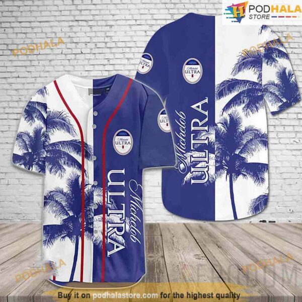 Michelob Ultra Tropical Coconut Trees 3D Baseball Jersey