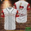 Mickey Mouse Red And White 3D Baseball Jersey Shirt