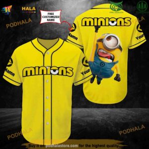 Minion Despicable Me Gru Custom Name 3D Baseball Jersey Shirt