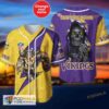 Minnesota Vikings Skull Pattern Name 3D Baseball Jersey Shirt