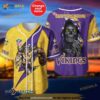 Minnesota Vikings Skull Pattern Personalized Custom Name 3D Baseball Jersey Shirt