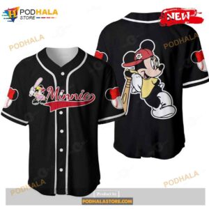 Minnie Mouse Disney Cartoon Graphics All Over Print Unisex Baseball Jersey