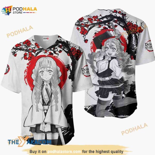 Mitsuri Kanroji Kimetsu Anime Japan Style 3D Baseball Jersey Shirt