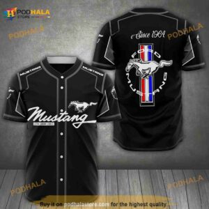 Mustang The Legend Lives 3D Baseball Jersey Shirt