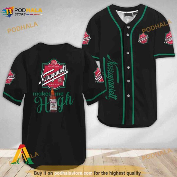 Narragansett Beer Make Me High 3D Baseball Jersey