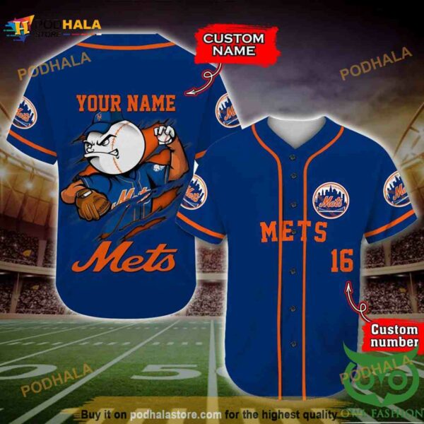 New York Mets 3D Baseball Jersey Personalized Gift