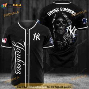 New York Yankees Bronx Bombers Skull 3D Baseball Jersey Shirt