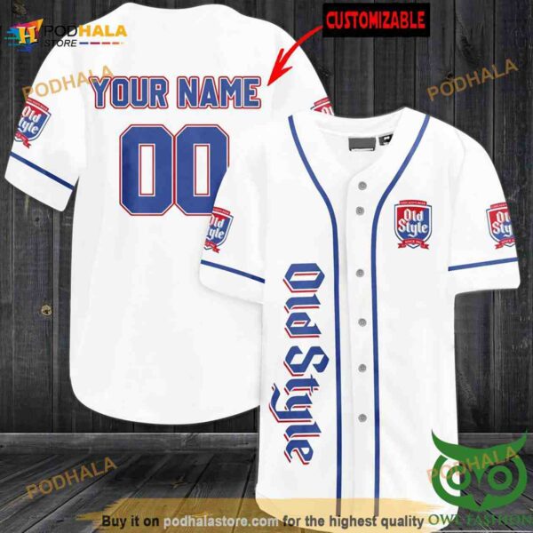 Old Style Chicago Beer Personalized Name Number 3D Baseball Jersey Shirt