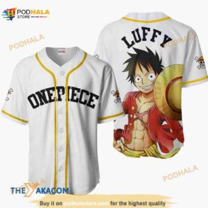 One Piece Monkey D Luffy Anime 3D Baseball Jersey Shirt