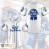 Pabst Blue Ribbon Beer 3D Baseball Jersey For Beer Lovers Gift