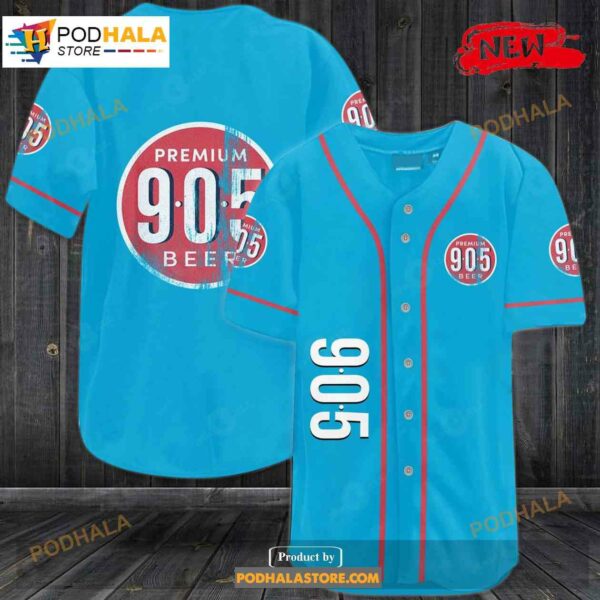 Permium 905 Beer All Over Print Blue Unisex Baseball Jersey