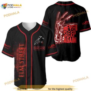 Peronalized Never Sleep Again Nightmare Elm Street 3D Baseball Jersey