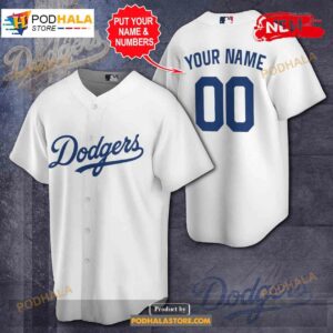 Personalize Los Angeles Dodgers Baseball Team All Over Print White Baseball Jerse