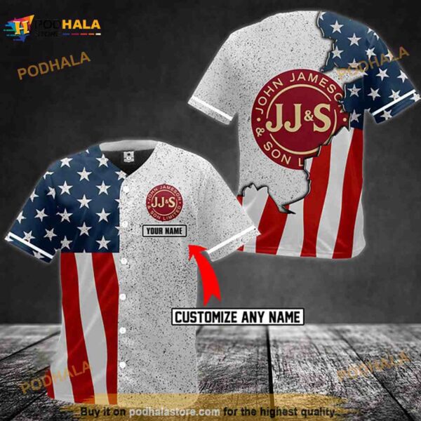 Personalized American Flag Jameson Whiskey 3D Baseball Jersey