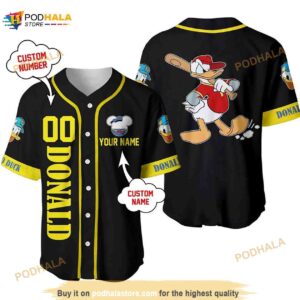 Personalized Angry Donald Duck Disney All Over Print 3D Baseball Jersey