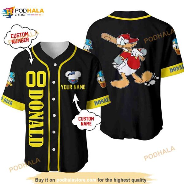 Personalized Angry Donald Duck Disney All Over Print 3D Baseball Jersey