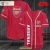 Personalized Arsenal All Over Print Red Design Baseball Jersey