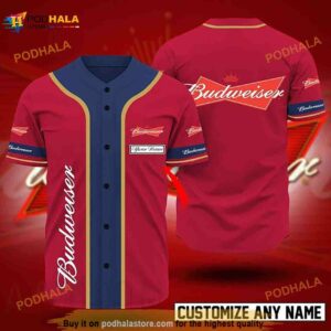 Personalized Basic Budweiser 3D Baseball Jersey