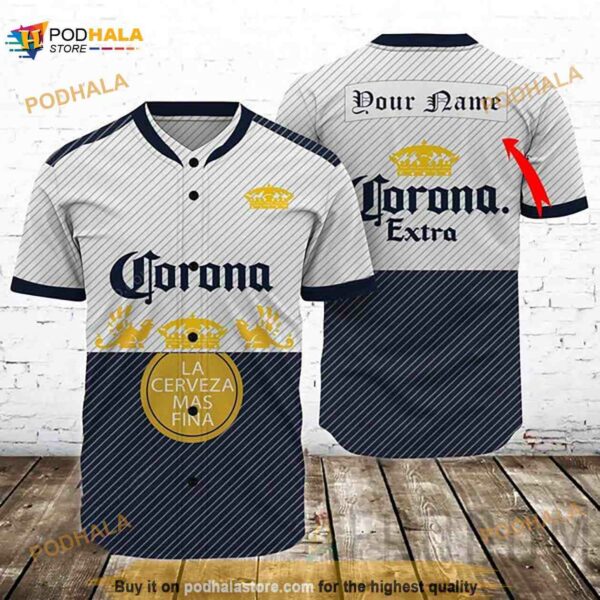 Personalized Basic Corona Beer 3D Baseball Jersey