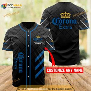 Personalized Black Corona Beer 3D Baseball Jersey