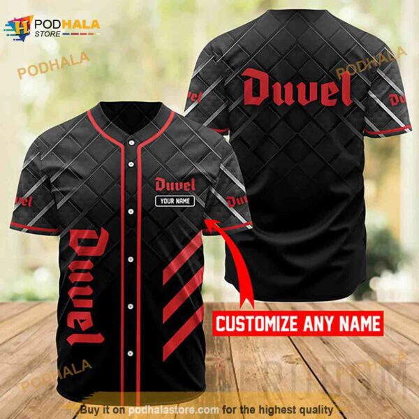 Personalized Black Duvel Beer 3D Baseball Jersey