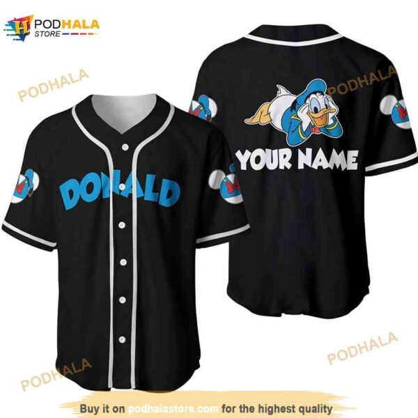 Personalized Blue Chilling Donald Duck All Over Print 3D Baseball Jersey