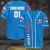 Personalized Blue Coors Light Beer 3D Baseball Jersey