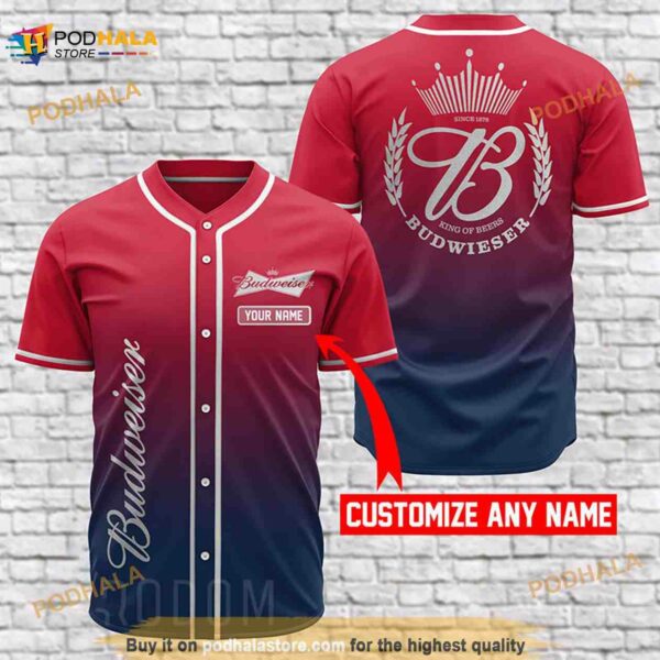 Personalized Budweiser 3D Baseball Jersey Shirt