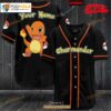 Personalized Charmander Black Baseball Jersey