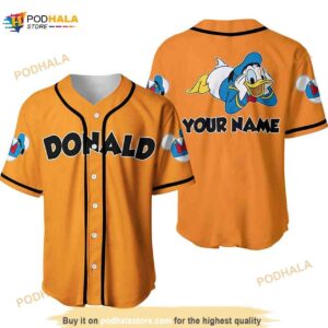 Personalized Chilling Donald Duck Disney 3D Baseball Jersey