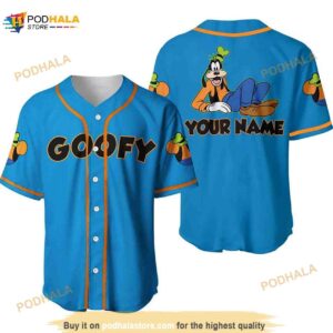 Personalized Chilling Goofy Dog Disney 3D Baseball Jersey