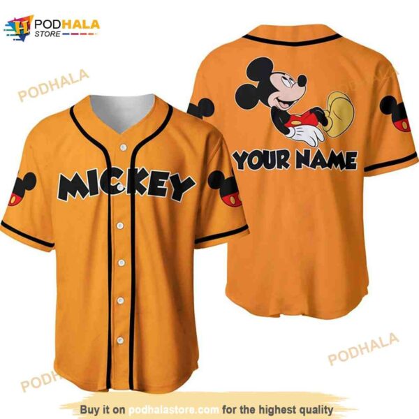 Personalized Chilling Mickey Mouse Disney 3D Baseball Jersey