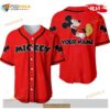 Personalized Chilling Mickey Mouse Disney All Over Print Red Baseball Jersey