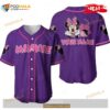 Personalized Chilling Minnie Mouse Disney Purple Design All Over Print Baseball Jersey