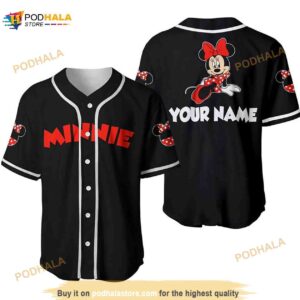 Personalized Chilling Red Minnie Mouse Disney 3D Baseball Jersey