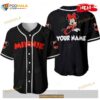 Personalized Chilling Red Minnie Mouse Disney All Over Print Black Baseball Jersey