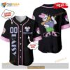 Personalized Daisy Duck Playing Baseball All Over Print Black Design Baseball Jersey