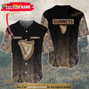 Personalized Deer Hunting Guinness 3D Baseball Jersey