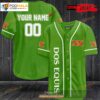 Personalized Dos Equis All Over Print Lime Green Baseball Jersey