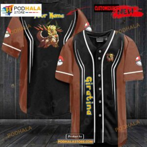 Personalized Giratina Mix Black Grey Design Baseball Jersey