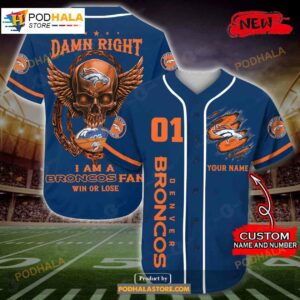 Personalized I Am A Denver Broncos Fan Win Or Lose All Over Print 3d Baseball Jersey