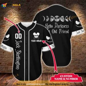 Personalized Jack Skellington Hello Darkness 3D Baseball Jersey