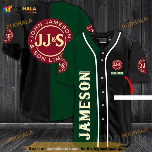 Personalized Jameson Whiskey 3D Baseball Jersey Shirt