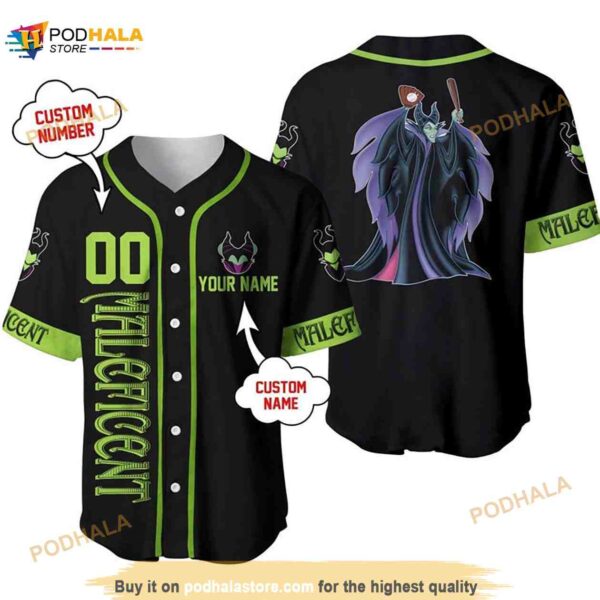 Personalized Maleficent Disney Playing Baseball 3D Baseball Jersey