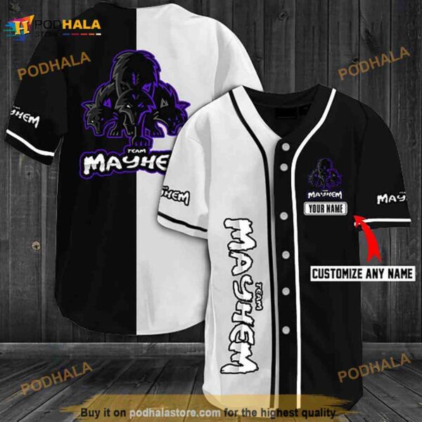 Personalized Mayhem Team 3D Baseball Jersey