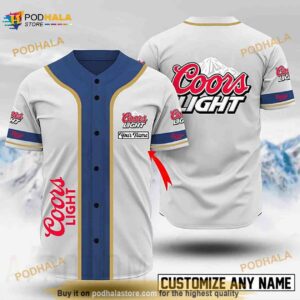 Personalized Multicolor Coors Light 3D Baseball Jersey