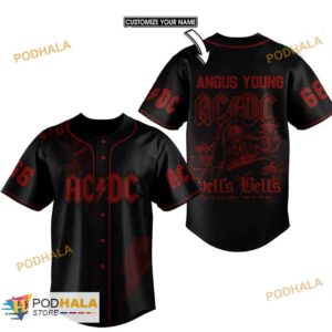 Personalized Name Acdc Band Hells Bells 3D Baseball Jersey Shirt